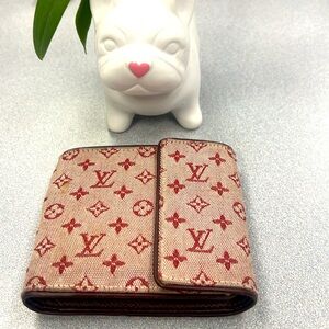 ❤️Pre Loved Louis Vuitton Cherry Mini Lin Porte Billets Credit Card Wallet